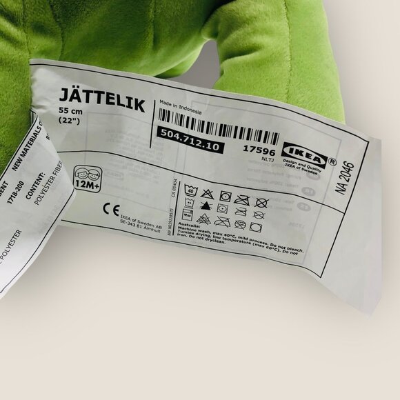 Jättelik Ankylosaurus Dinosaur Soft Toy Plush 22" Green By IKEA Retired - Picture 7 of 7